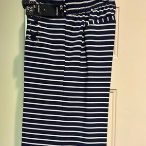 New York & Company Blue and White Wide Leg Pants